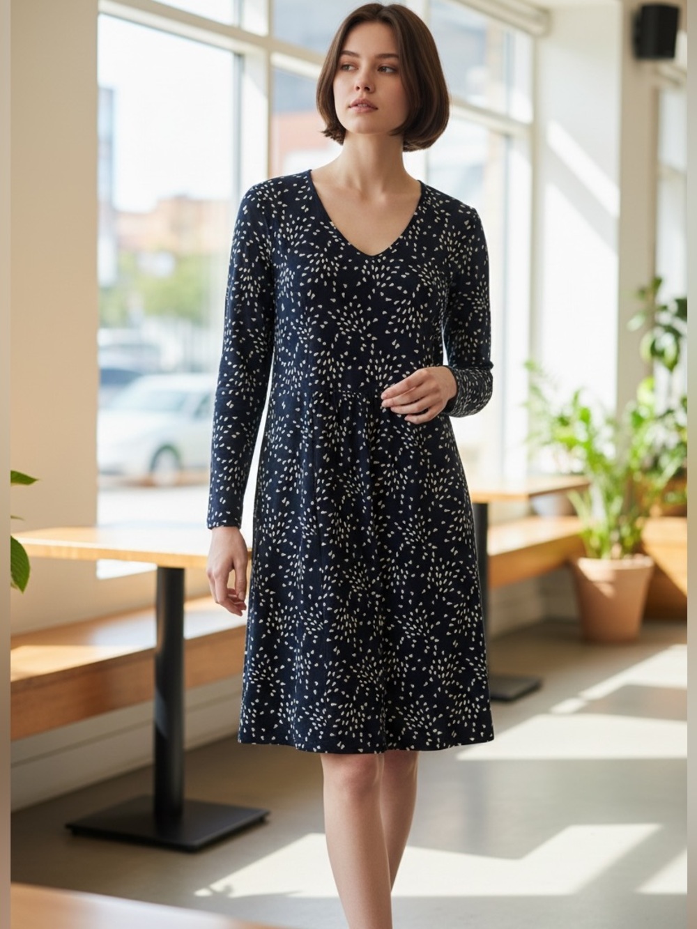 J. Jill Wearever Collection Petal Print Midi Dress (T)